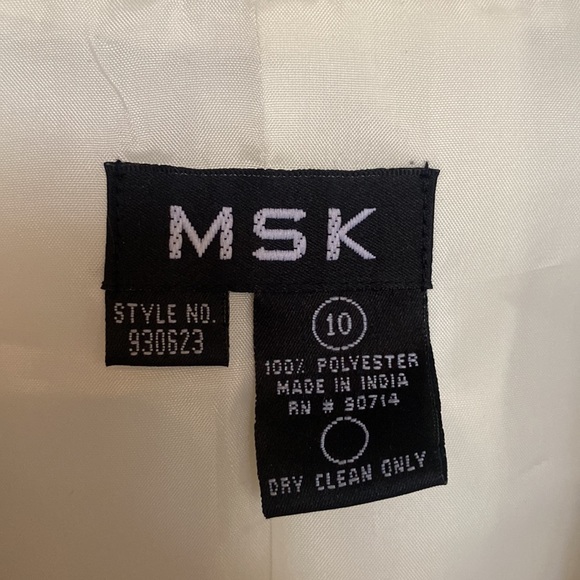 MSK Formal 2 Piece Dress with Matching Jacket 10 Ivory - Picture 4 of 9